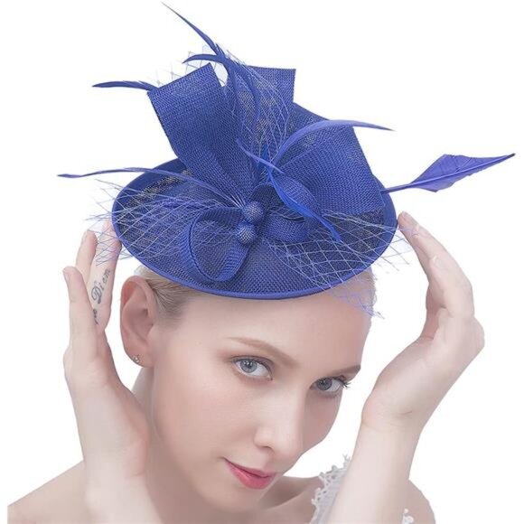 Fascinators for Women Tea Party Hat 2 Blue - Picture 1 of 6